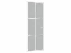 Vidaxl porte intérieure 83x201,5 cm blanc verre mat et aluminium