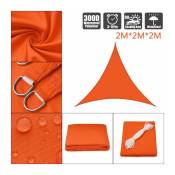 Vuszr - Jardin Piscine Impermeable Voile d Ombrage Triangle Toile Solaire Parasol Orange 2x2x2M