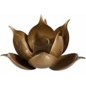 Zen Et Ethnique - Porte Bougie Lotus en verre et métal