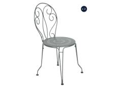2 chaises de jardin en métal Montmartre Gris lapilli - Fermob
