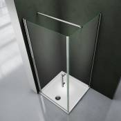 Aica Sanitaire - Porte de douche pivotante 100x100x195cm cabine de souche accès d'angle avec le receveur 100x100x3cm