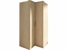 Armoire d'angle 2 portes en bois imitation chêne -