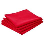 Atmosphera - Lot de 4 Serviettes de Table Coton 40cm Rouge
