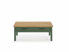 Bobochic table basse megane vert et bois clair