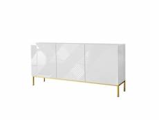 Celeste - buffet bas - 160 cm - style contemporain - bestmobilier - blanc et doré