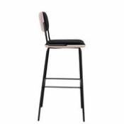 Chaise de bar Double Jeu / H 76 cm - Rembourré - Maison Sarah Lavoine rose en tissu
