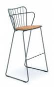 Chaise de bar Paon / Métal & bambou - Houe vert en métal