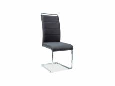 Chaise en tissu - h441 - 42 x 41 x 102 cm - noir