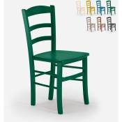 Chaises en bois ru stique pour bar salle à manger et restaurant Paesana Wood Couleur: Vert foncé