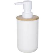 Distributeur de savon liquide, récipient avec pompe en plastique et bambou - 330 ml Wenko