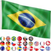 Drapeau 30 drapeaux différents au choix, taille 120 cm x 80 cm, Brésil - Flagmaster