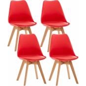 Ensemble de 4 chaises de déjeuner avec une session ergonomique de design moderne dans différentes couleurs colore : Rouge