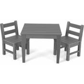 Ensemble de Table et Chaises pour Enfants pour Intérieur / Extérieur Table pour Manger, Etudier et Jouer Gris - Costway