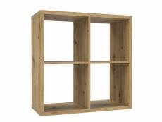 Etagère cube 4 casiers décor bois rustique texturé