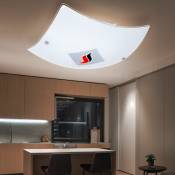 Etc-shop - Plafonnier salon éclairage spot verre motif flamme lumière dans un ensemble comprenant des ampoules led