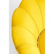 Fauteuil Water Lily velours jaune et acier doré Kare Design