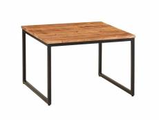 Finebuy table basse de salon acacia bois et metal 60x60x41 cm carrée marron | petite table de canapé | design table d'appoint style industriel