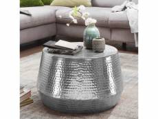 Finebuy table basse métal aluminium 60 x 36 x 60 cm table basse salon | table d'appoint bout de canapé oriental - conception martelée - table en métal