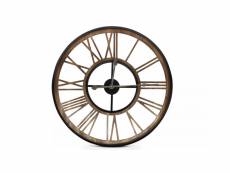 Grande horloge ancienne fer forge marron 60x3x60cm