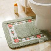 Heytea - Tapis de contour de toilette antidérapant floral doux de luxe, tapis de salle de bain, tapis de sol de toilette en peluche douce en forme de
