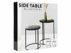 H&s collection ensemble de tables d'appoint dessus en bois 2 pcs noir