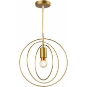 Ineasicer - Lampes à Suspension en métal Lampe à Suspension Vintage Industrielle Anneau de Conception Cercle d'or Éclairage Lampe de Chambre à