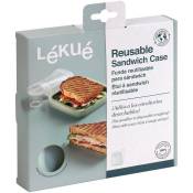 LEKUE Etui à sandwich en silicone réutilisable - 18 x 18 x 4,6 cm