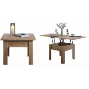 Les Tendances - Table extensible rectangle 70 à 140 cm bois foncé Jona