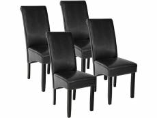 Lot de 4 chaises pieds noir siège de salon cuisine salle à manger design carré élégant noir helloshop26 08_0000124