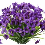 Lot de 6 Fleurs Violettes artificielles résistantes