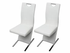 Lot de chaises de salle à manger 2 pcs blanc similicuir