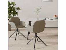 Lot de chaises pivotantes de salle à manger 2 pcs gris clair velours - gris - 58,5 x 54 x 79,5 cm