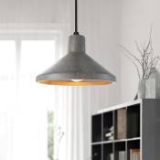 Luminaire à suspension , E27, luminaire pour séjour, salle à manger, cuisine, réglable en hauteur Concrete-Sandstone-Black, Sans ampoules - Paco Home