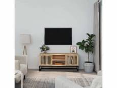 Meuble tv contemporain | banc tv armoire tv | 105x30x45 cm bois d'ingénierie et fer meuble pro frco90896