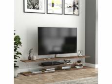Meuble tv säffle 180 x 33 x 30 cm effet noyer chrome