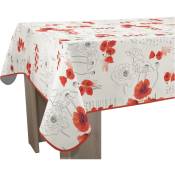 Nappe Anti-taches Poppies Rouge - Rectangle 150 x 300