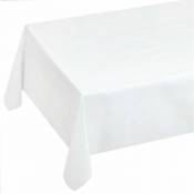 Nappe de Cuisine AntiTaches Moderne Tissu Ciré Plastifié Housse de Table de Protection Blanc neutre - 140x220 cm