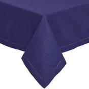 Nappe de table rectangulaire en coton unie Bleu marine