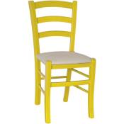 Okaffarefatto - Chaise en bois Venice jaune et assise