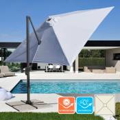 Parasol déporté de jardin carré 3x3 mât en aluminium