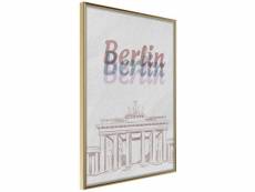 Paris prix - affiche murale encadrée "pastel berlin" 20 x 30 cm or
