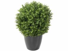 Plante artificielle haute gamme spécial extérieur / buis boule uv artificiel, coloris vert - dim : h.65 x d.50 cm