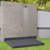 Plateau de douche extérieur avec plate-forme de couleur gris robuste non glissante et robuste