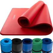 ScSPORTS® Tapis de Yoga - 190 x 80 cm, Épaisseur 1,5 cm, NBR, Antidérapant, avec Sangle de Transport, Rouge - Tapis de Fitness, Pilates, Gymnastique,