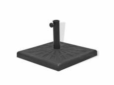 Socle pied base carrée de parasol résine diamètre 38 et 48 mm noir 12 kg helloshop26 2202085