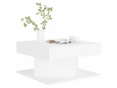 Table basse carrée blanc 57x57x30 cm konda