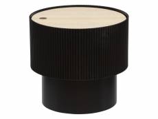 Table basse ronde en mdf coloris noir - diamètre 38,5 x hauteur 35 cm