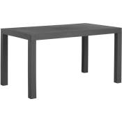 Table d'Extérieur 140 x 80 cm Noire Effet Rotin Tressé