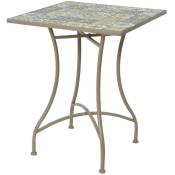 Table en métal/mosaïque couleur : brun 58x58x72cm