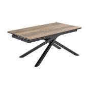 Table extensible 180/260 cm céramique effet bois pied